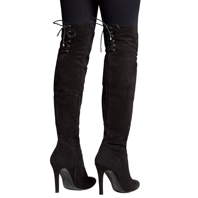 botas altas negras de ante Marissa Mas34